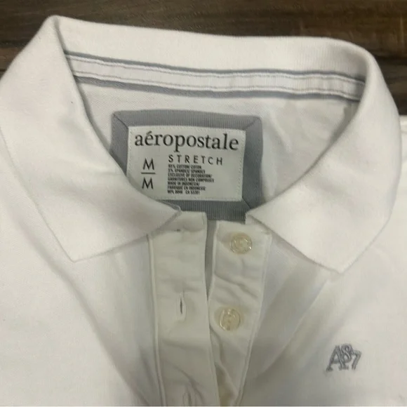 Aeropostale New White Polo Top - Picture 3 of 6